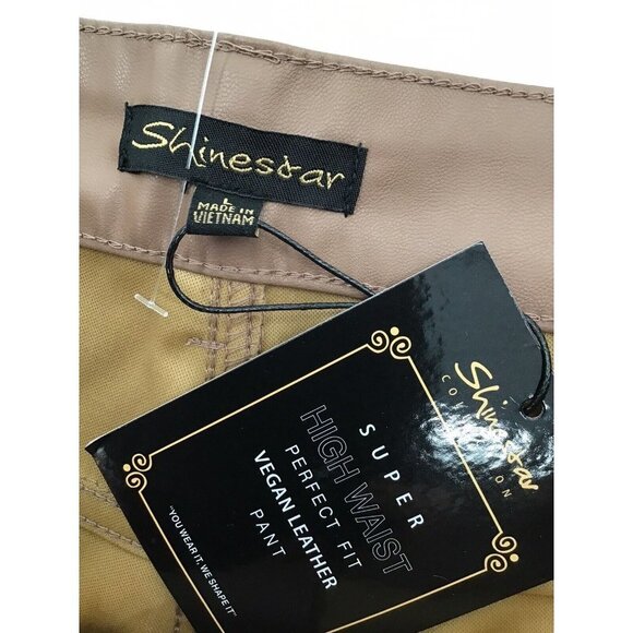 Shinestar Womens Size Large Super High Waist Perfect Fit Vegan Leather Pants - Picture 2 of 6
